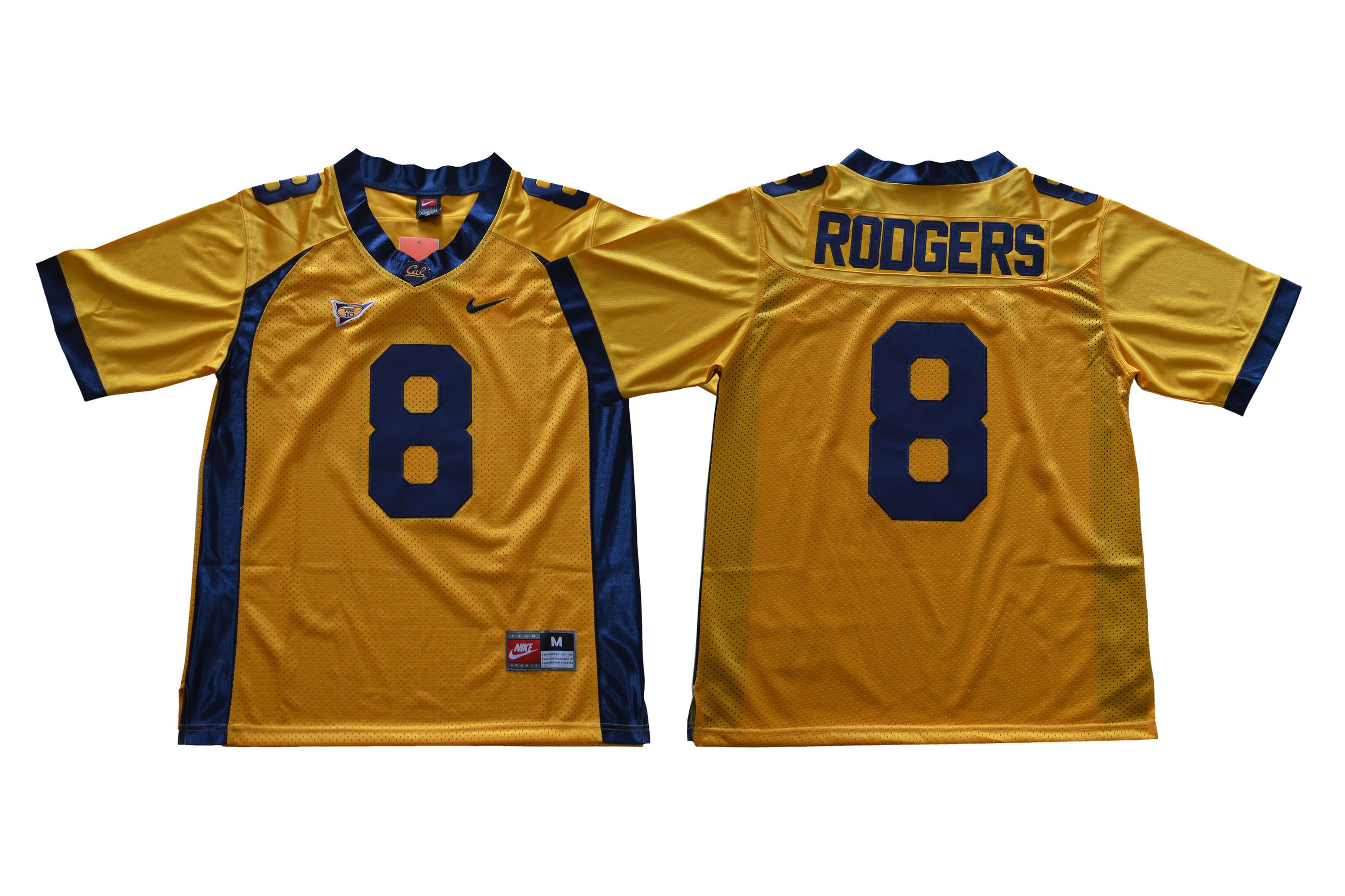 Men California Golden Bears #8 Rodgers Yellow Nike NCAA Jerseys->new orleans saints->NFL Jersey